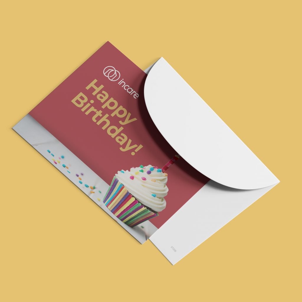 CoreWeb design of Incare happy birthday card