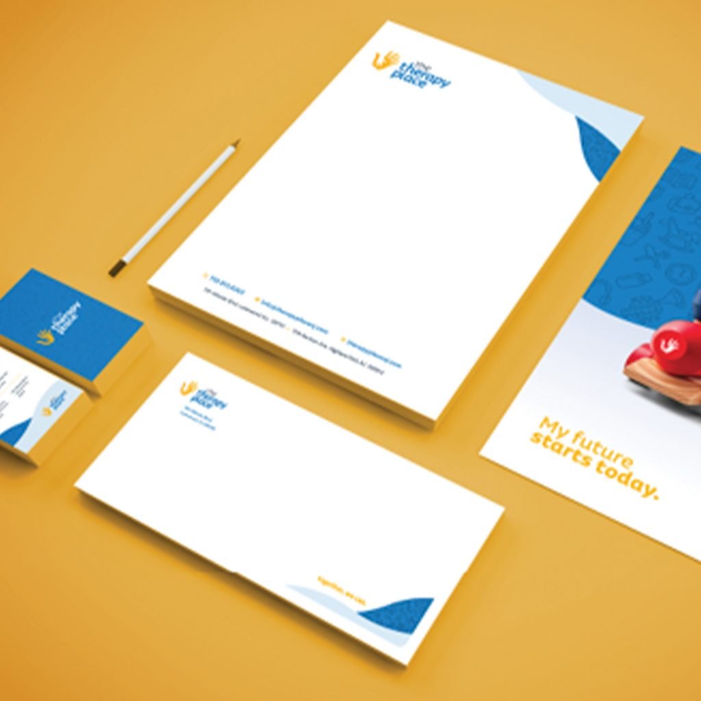 CoreWeb design of The Therapy Place letterhead and business card